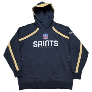 VTG Reebok NFL New Orleans Saints Hoodie Sweater‎ Mens XL Sweatshirt Pullover